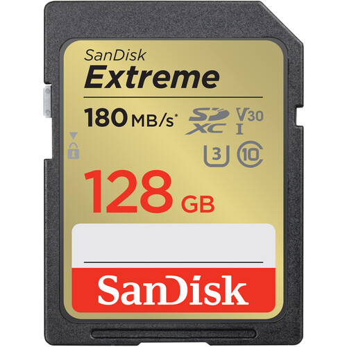 SanDisk Extreme 128GB UHS-I SDXC 180 MB/s Memory Card